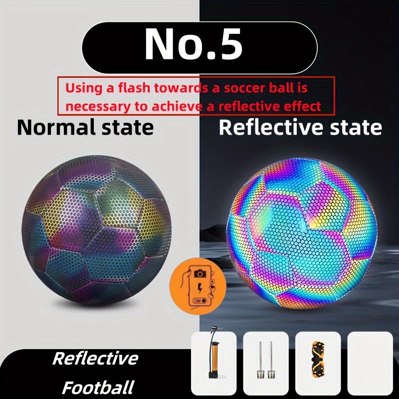 1pc Fun Colorful Glow-in-the-Dark Soccer Ball - Professional Match Quality, Suitable for Outdoor Training, Home Entertainment, Backyard, Beach, Includes Pump and Mesh Bag