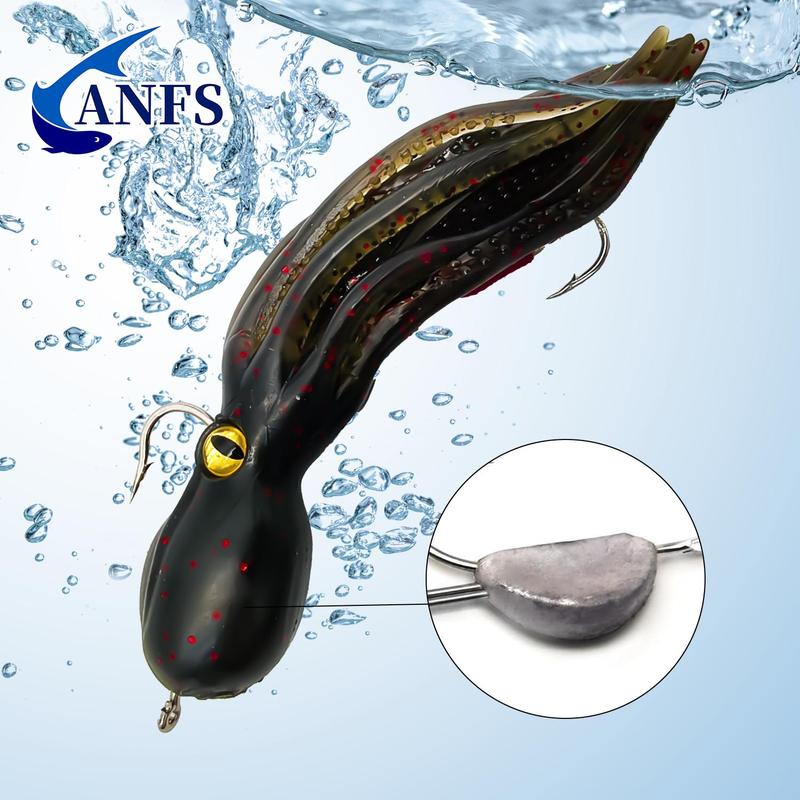 Octopus Shaped Soft Fishing Lure, 1 Count Artificial Fishing Bait With Double Hook, Fake Fishing Lure, Outdoor Fishing Accessories