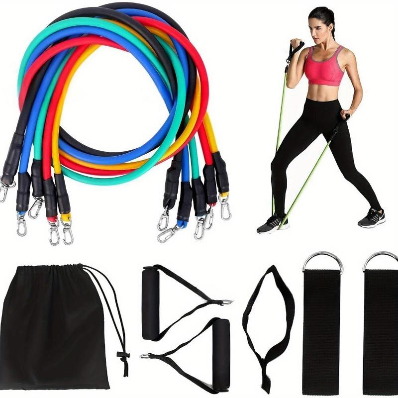 Resistance Band Set, 11pcs set Fitness Resistance Band with Storage Bag, Multifunctional Home Gym Workout Equipment for Women & Men