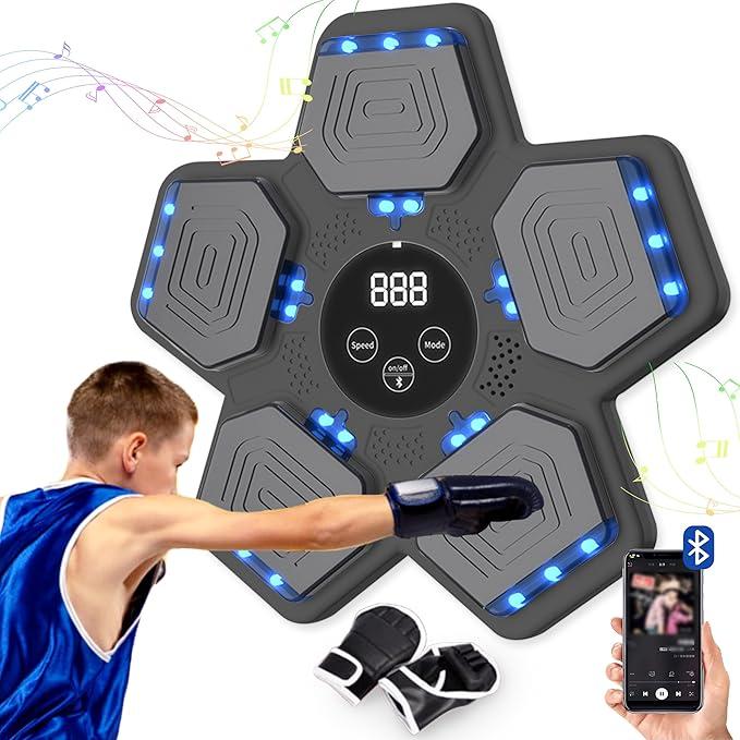 Musical Boxing Machine, Smart Musical Boxing Trainer with Boxing Gloves, Electronic Boxing Target for Home, Indoor and Gym Professional Boxing Training