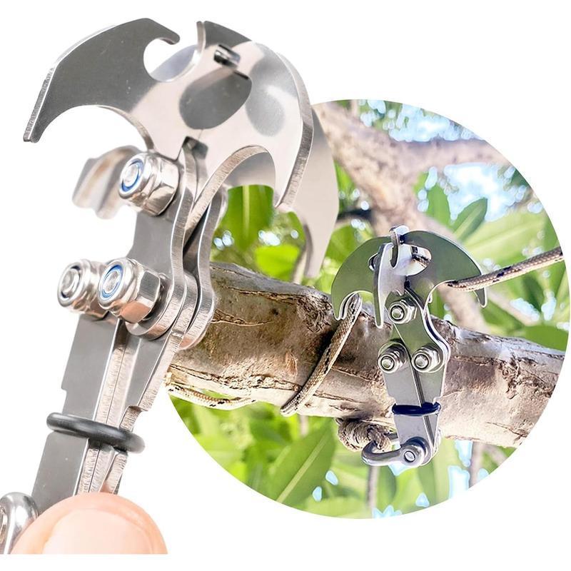 Stainless Steel Gravity Grappling Hook, Multifunctional Tool for Rock Climbing, Survival, and Emergency Situations, Foldable and Portable Carabiner, Christmas Gift