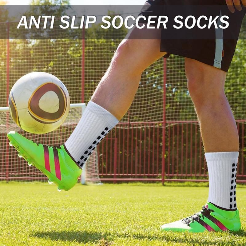 Unisex Anti Odor & Sweat Absorption Crew Grip Socks Non-Slip, Breathable, Moisture-Wicking, for Football, Soccer, Basketball, Tennis, Cycling