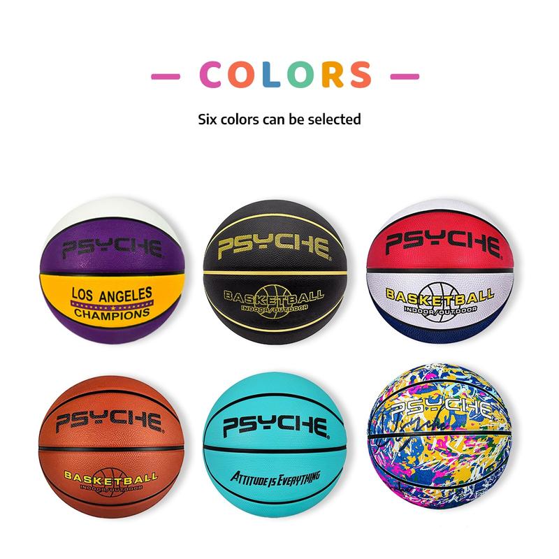 PSYCHE Basketball Ball Official Rubber Outdoor Indoor Size 7 Size 6 Size 5 Size 3 Mini Basketball Boys and Girls Gift