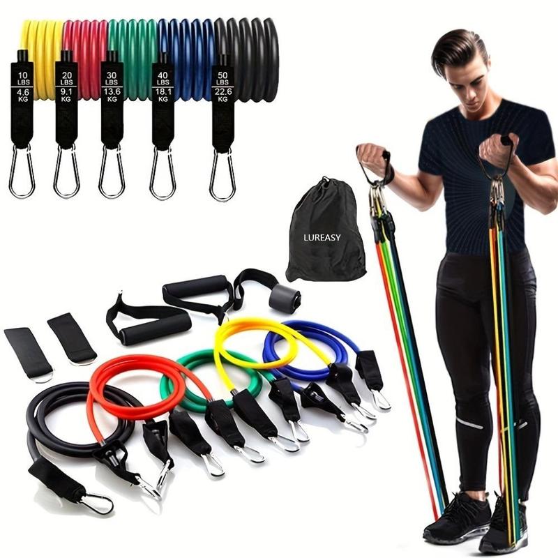 Resistance Band Set, 11pcs set Fitness Resistance Band with Storage Bag, Multifunctional Home Gym Workout Equipment for Women & Men