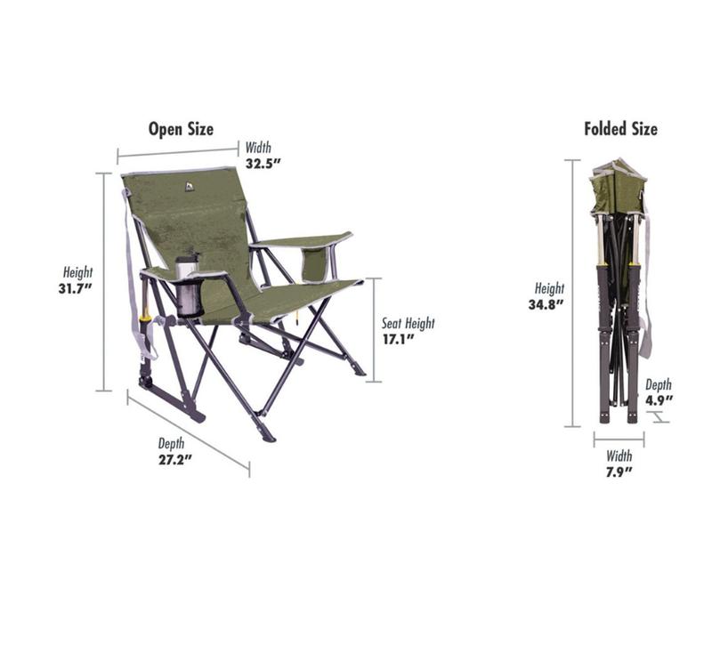 GCI Outdoor Kickback Rocker Camping Chairs - Comfortable and Portable