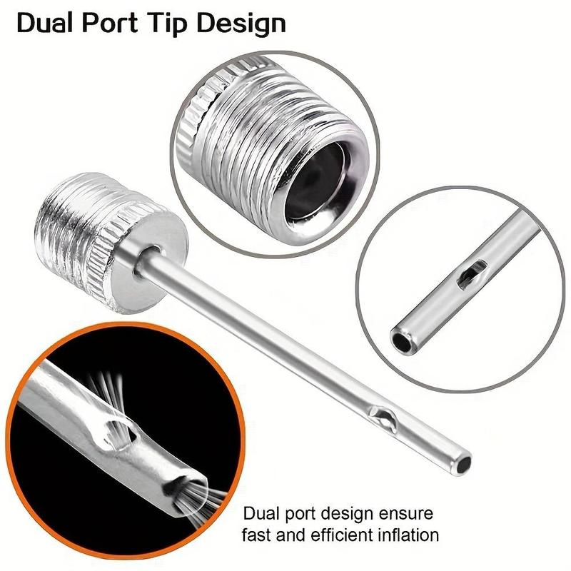 Stainless Steel Basketball Inflating Needle, 1 Count Air Pump Replacement Needle With Dual Port Tip For For Football Volleyball Rugby Ball, Sports Accessories, Christmas Gift