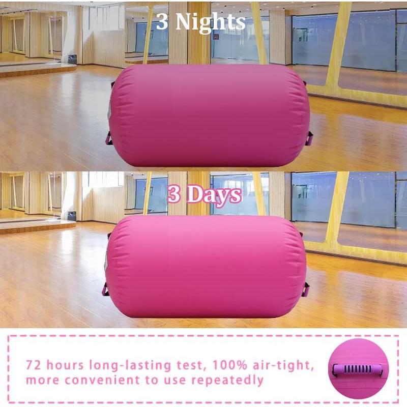 Air Roller Gymnastics Barrel Inflatable Tumbling Roller Air Mat Octagon Mat with Electric Air Pump for Backhandspring Training Cheerleading Use