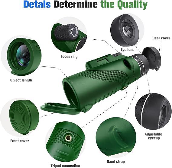 Black Friday Deal 80x100magnification telescope, portable monoculars, outdoor camping, travel, fishing, solo camping, bike trips, Boyfriend birthday gifts, winter gifts