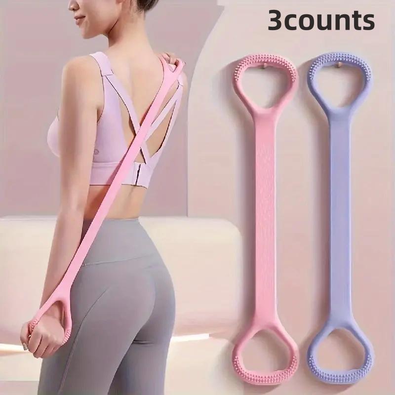 Resistance Band, 3 Counts set 8 Shapes Elastic Fitness Stretching Band, Back Stretching Band, Strength Training Band, Fitness Equipment for Home Gym