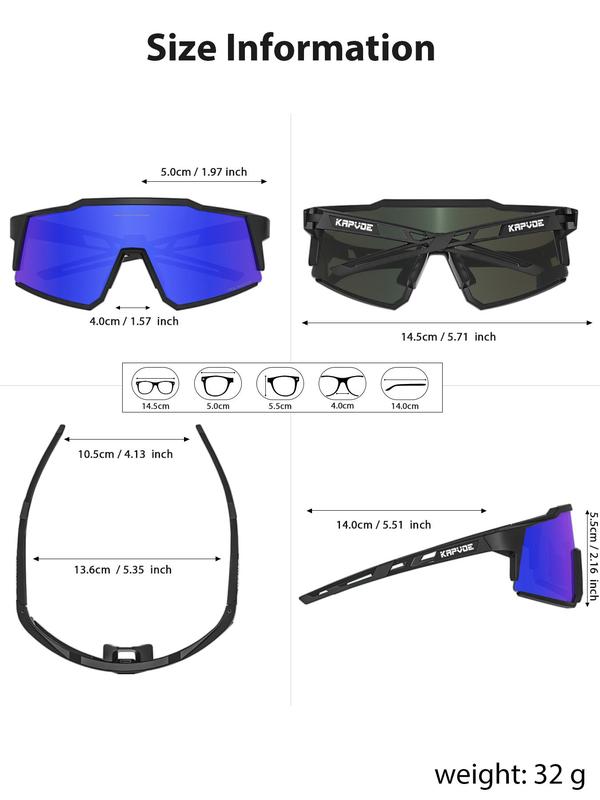 Kapvoe Cycling Glasses, Outdoor Sport Fishing Mountain Bike Running Cycling Sunglasses, Mtb Ultralight Hiking Travel Riding Uv400 Eyeglasses,  Anti Bionic Goggles, Sports Eyewear