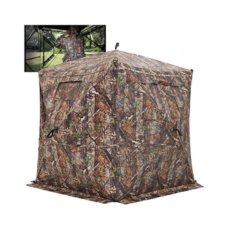 [Spring Sale]Hunting Blind See Through with Silent Magnetic Door&Sliding Windows,2-3 Person Pop Up Ground Blinds 270 Degree Field of View with Carrying Bag,Portable Hunting Tent for Deer&Turkey Hunting camperawningenclosure