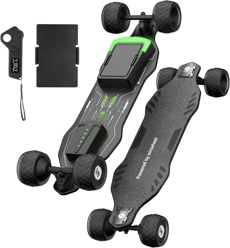 isinwheel V8 Electric Skateboard with Remote, 1200W Brushless Motor, 30 Mph Top Speed, Electric Longboard for Adults ＆Teens