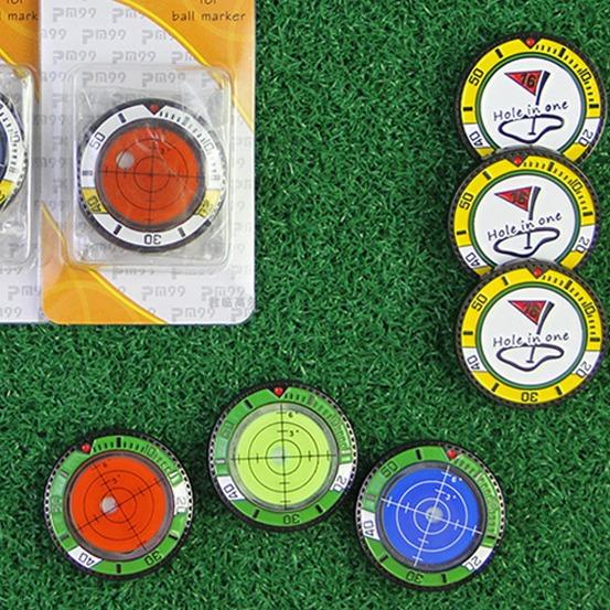 Golf Ball Marker, Golf Double Sided Level Marker with Precision Reading Green Reader. Golf Gifts for Him.