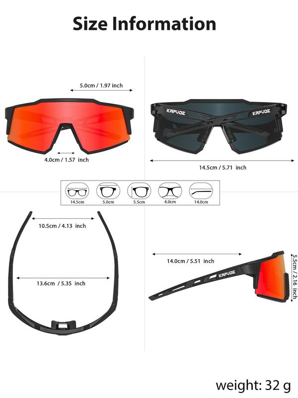 Kapvoe Cycling Glasses, Outdoor Sport Fishing Mountain Bike Running Cycling Sunglasses, Mtb Ultralight Hiking Travel Riding Uv400 Eyeglasses,  Anti Bionic Goggles, Sports Eyewear