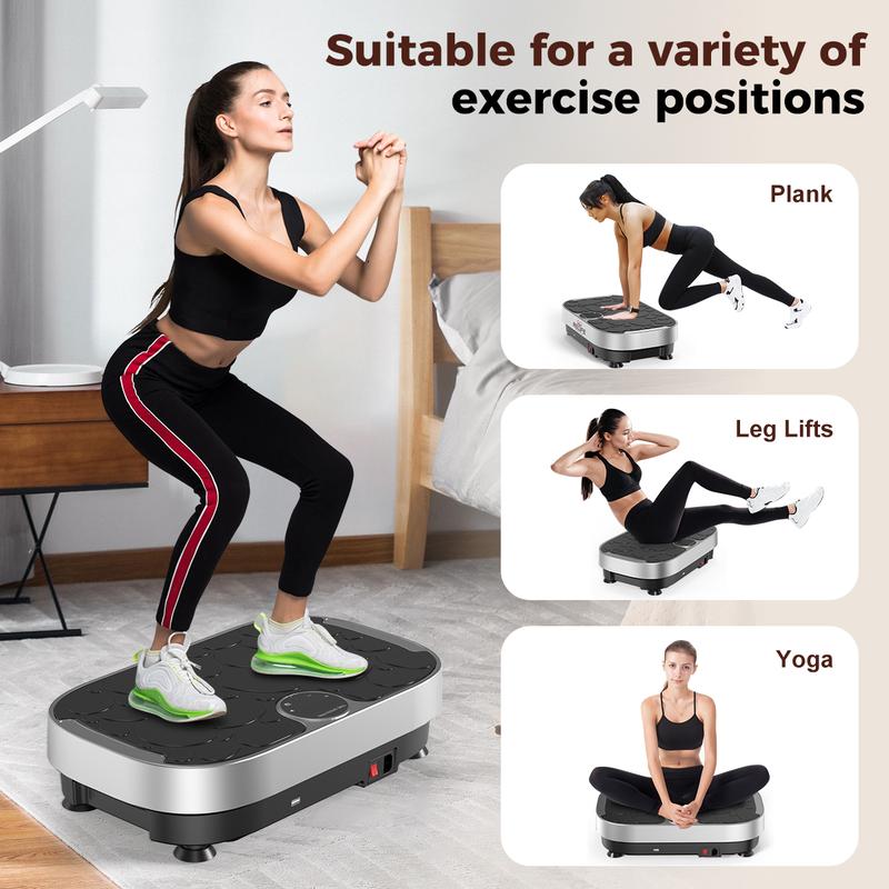 Relife Sports Vibration Plate Exercise Machine with USB speaker Lymphatic Drainage & Whole Body Vibrating Platform Training Equipment for Home Gym