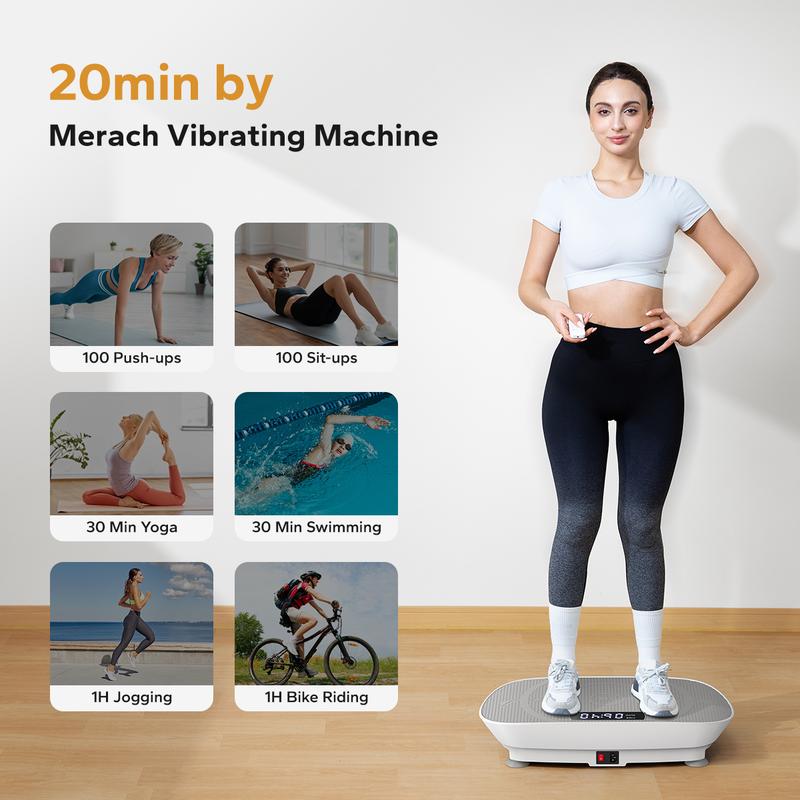 MERACH Vibration Plate Exercise Machine Whole Body Workout Vibration Platform for Fitness Max 300lbs