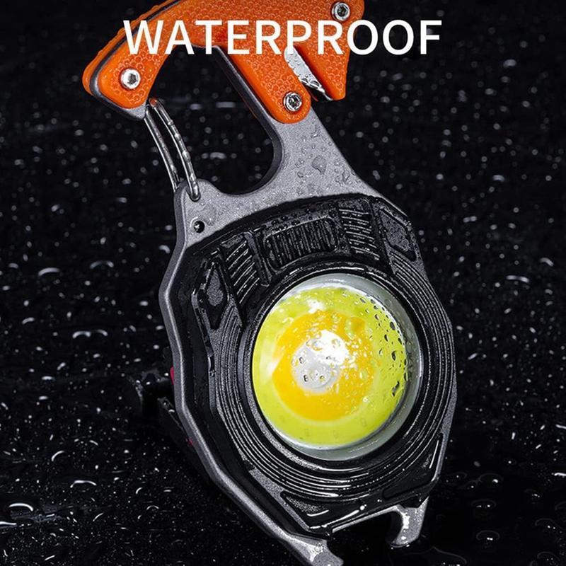 Used for Outdoor Camping and Hiking,Multi Functional COB Keychain Flashlight, Mini Tool with Magnetic Screwdriver, Bottle Opener,etc.,lifesaving Whistle, Multi Light Mode Portable Outdoor Hiking Lighting, Rechargeable LED Light Rechargeable Multifunction