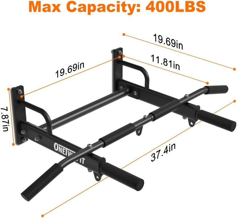 Wall Mounted Pull Up Bar, 400 LBS Heavy Duty Chin Up bar Multifunctional Strength Training Wall Mount Pull up Bar Upper Body Workout for Indoor Home Gym