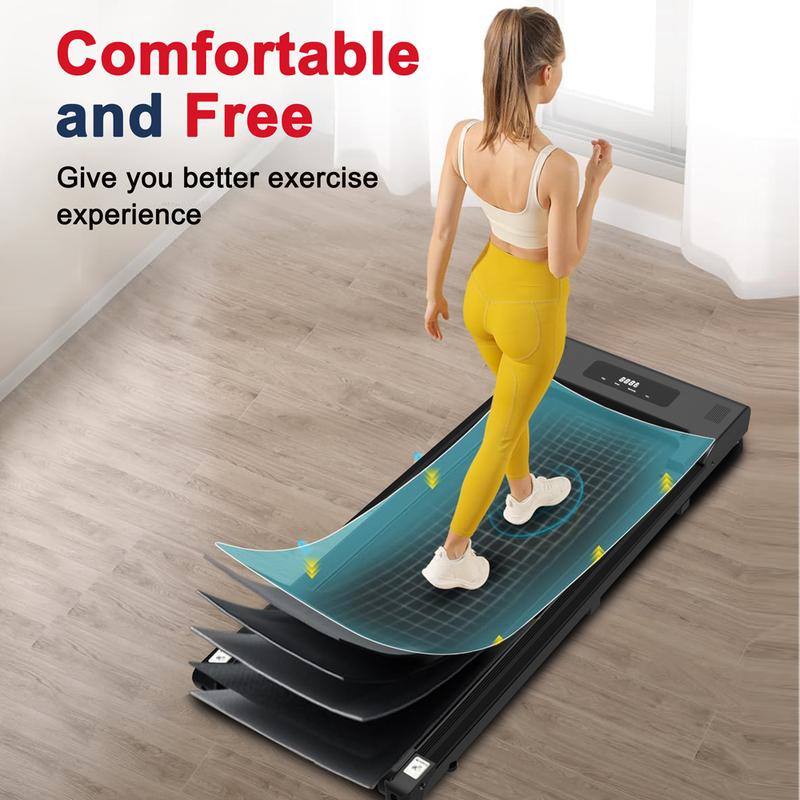 [Dufominc] Under Desk Treadmills Walking Pad, 2 in 1 Portable Treadmill with Handle Remote Control LED Display, Walking Jogging Machine for Home Office Use (265 lbs)