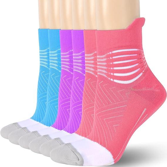 Compression Ankle Support Socks Man Women Soft Comfort Running, Hiking, Cushioned Athletic 2 3 6 Pairs