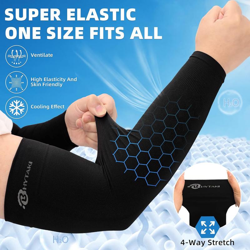 6 Pairs UV Sun Protection Arm Sleeves, UPF 50 Sports Cooling Arm Compression Sleeves for Men Women Teenager