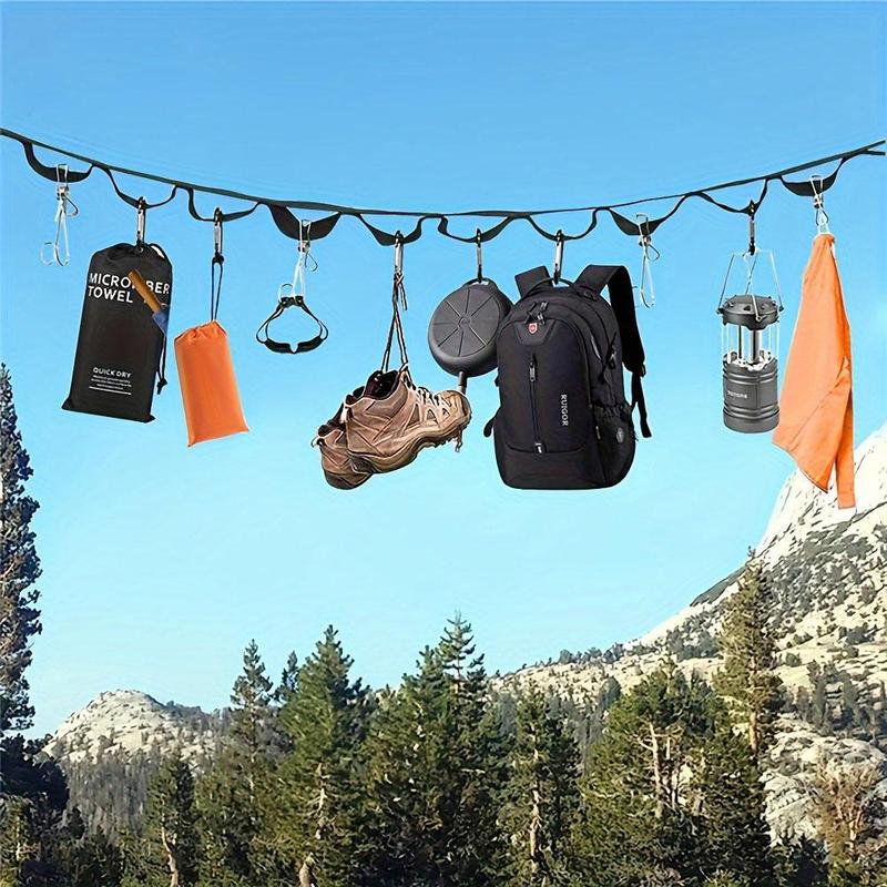 Outdoor Portable Tent Storage Hanging Rope, Camping Hanging Rope with Buckles, Tent Storage Hanging Rope Set, Camping & Hiking Equipment