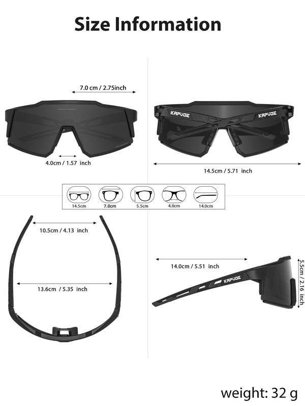 Kapvoe Cycling Glasses, Outdoor Sport Fishing Mountain Bike Running Cycling Sunglasses, Mtb Ultralight Hiking Travel Riding Uv400 Eyeglasses,  Anti Bionic Goggles, Sports Eyewear