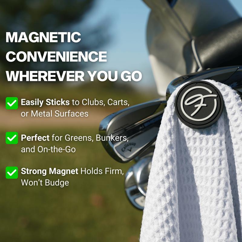 Fore Show I Use This Towel To Clean My Balls Magnetic Golf Towel Waffle Microfiber with Magnet for Golf Bags, Carts & Clubs - 24” x 16” Magnetic Golf Towel for Men Cool Golf Accessory Golf Towel Magnet