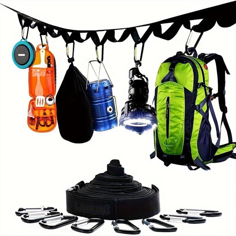 Outdoor Portable Tent Storage Hanging Rope, Camping Hanging Rope with Buckles, Tent Storage Hanging Rope Set, Camping & Hiking Equipment