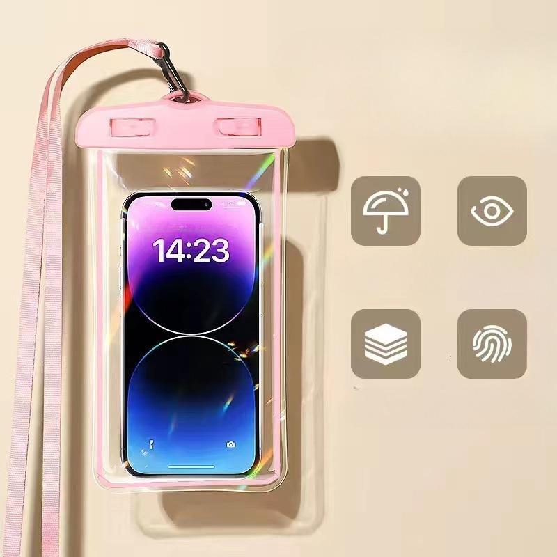 Waterproof Phone Bag, 2 Counts set Touch Screen Phone Case with Lanyard, Floating Phone Pouch, Outdoor Phone Protector for Swimming & Diving