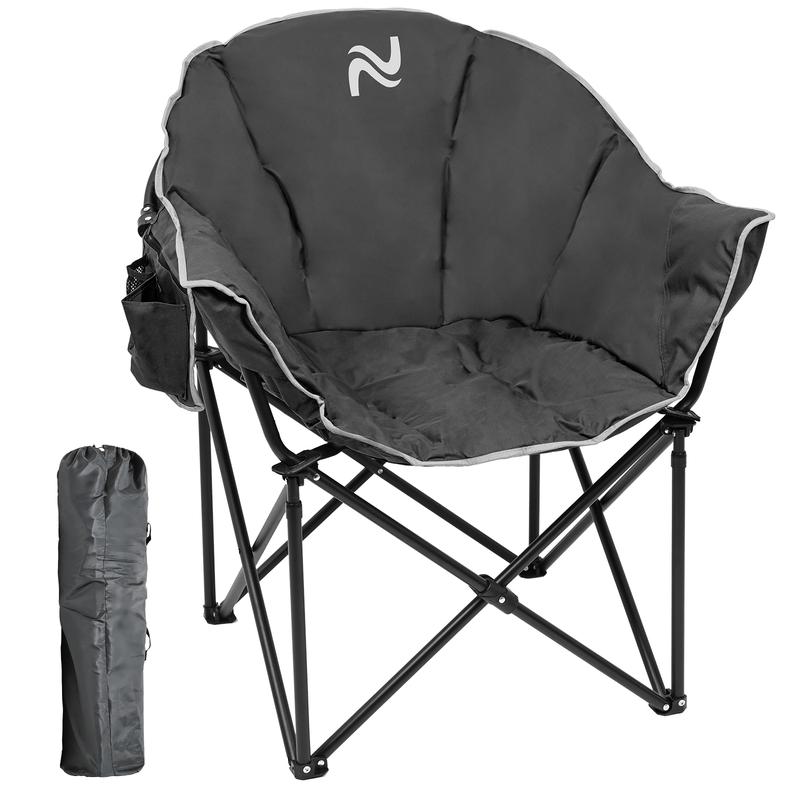 MOPHOTO Oversized Folding Camping Chair, Portable Heated Camping Chairs Fully Padded Outdoor Lawn Chair Patio Lounge Chairs 500 LBS Capacity