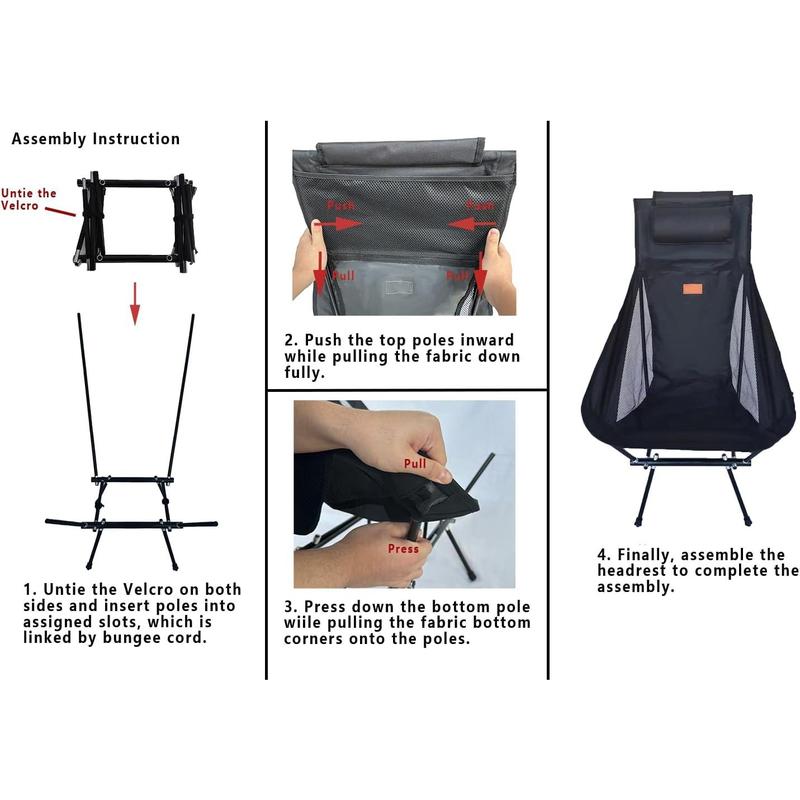 A Camping Chair, Patented for Invention, Backpack, Compact Portable Folding Chair, Outdoor Camp, Lawn, Beach High Back Chair with Side Pocket, Lightweight Hiking Chair WB-ZZ (Coffee 2 Pack)