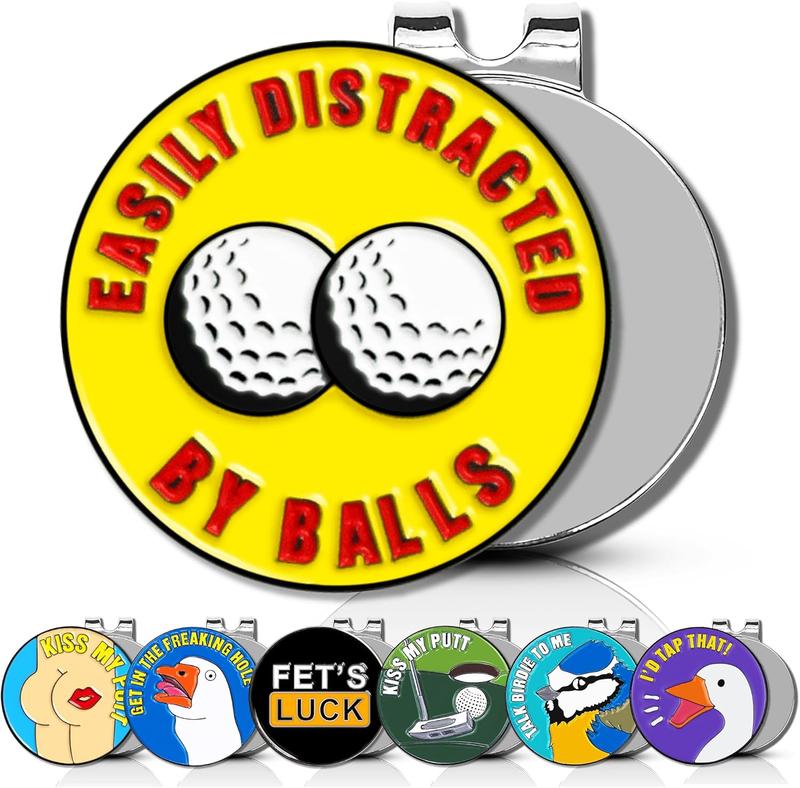 Funny Golf Ball Marker with  Hat Clip, Funny Golf Puns, Premium Alignment Putting Mark, Funny Golf Accessories & Gifts for Men and Women