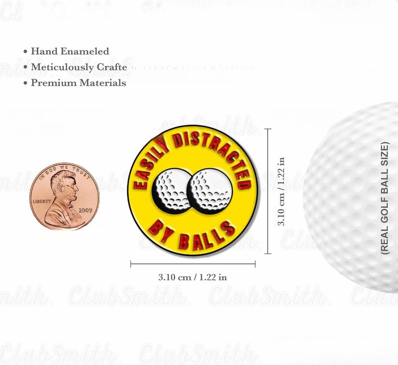 Funny Golf Ball Marker with  Hat Clip, Funny Golf Puns, Premium Alignment Putting Mark, Funny Golf Accessories & Gifts for Men and Women