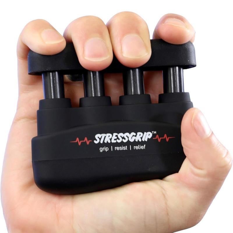 StressGrip - Stress Relief for Adults (Large) - A Stress & Anxiety Relief Device - Comfortable Hand Exerciser - Stress Reliever & Hand Gripper - Black