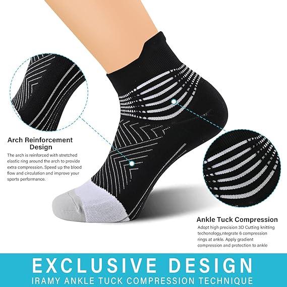 Compression Ankle Support Socks Man Women Soft Comfort Running, Hiking, Cushioned Athletic 2 3 6 Pairs