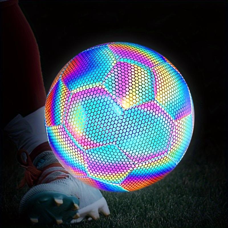 1pc Fun Colorful Glow-in-the-Dark Soccer Ball - Professional Match Quality, Suitable for Outdoor Training, Home Entertainment, Backyard, Beach, Includes Pump and Mesh Bag