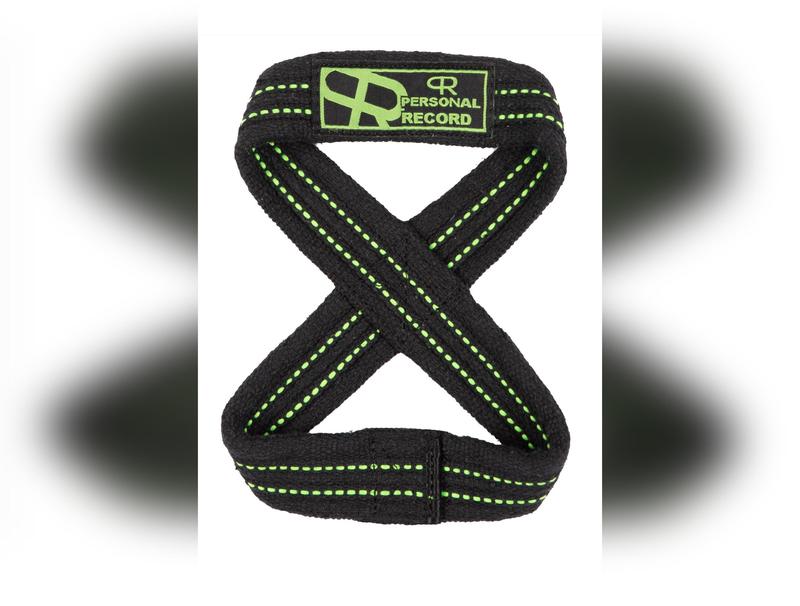 Personal Record Heavy Duty Premium 8 Figure Lifting Straps - PR909 - Black Neon