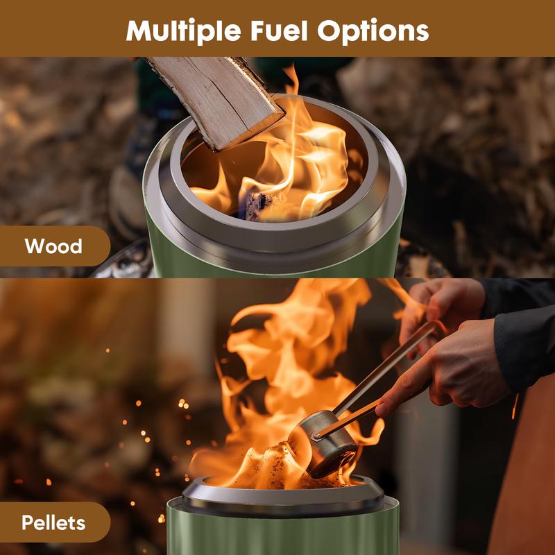 Smokeless Fire Pit, 304 Stainless Steel Tabletop Firepit Wood Pellets Burning Fire Pits, Low Smoke Portable Firepit for Camping Outdoor Patio Backyard