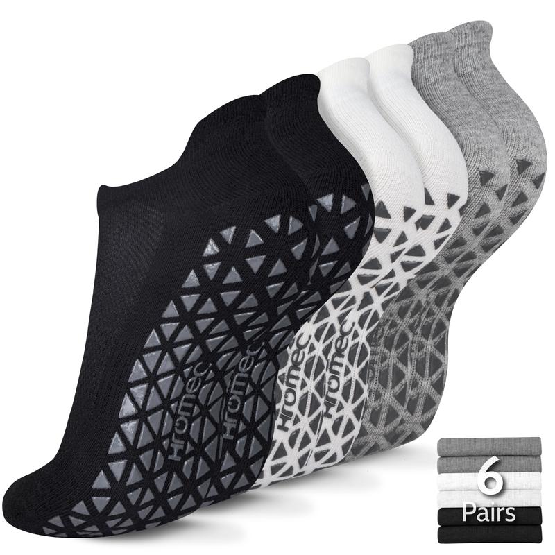 Non Slip Yoga Socks with Grips for Pilates, Ballet, Barre, Barefoot, Hospital Anti Skid Socks for Women and Men