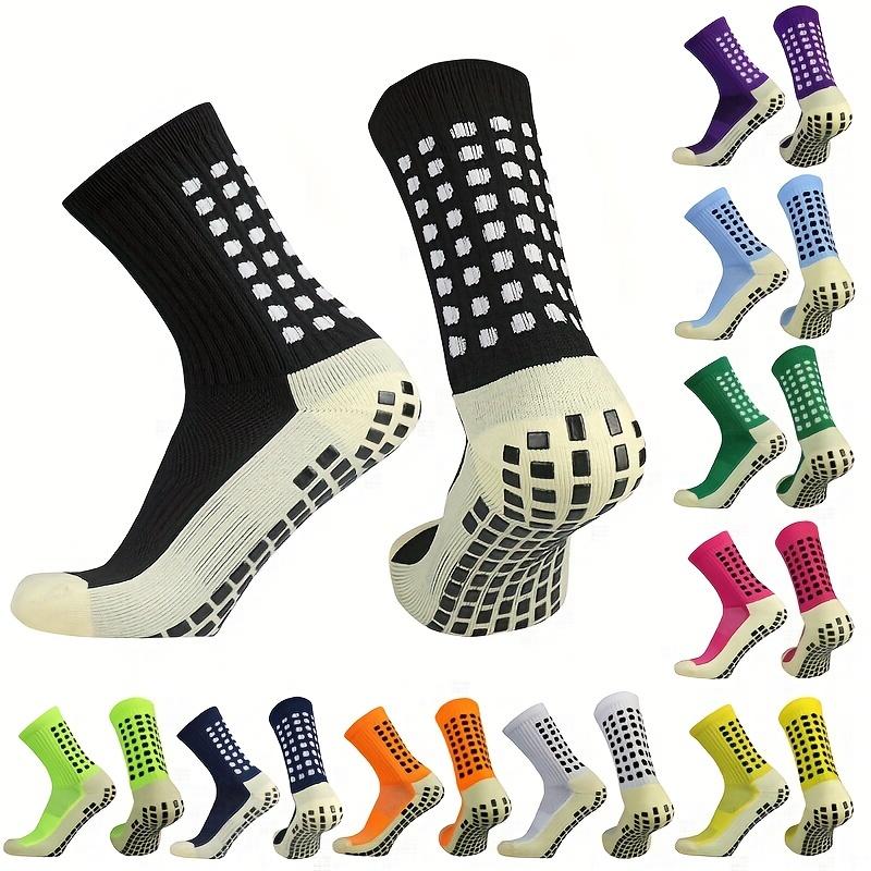 Unisex Anti Odor & Sweat Absorption Crew Grip Socks Non-Slip, Breathable, Moisture-Wicking, for Football, Soccer, Basketball, Tennis, Cycling