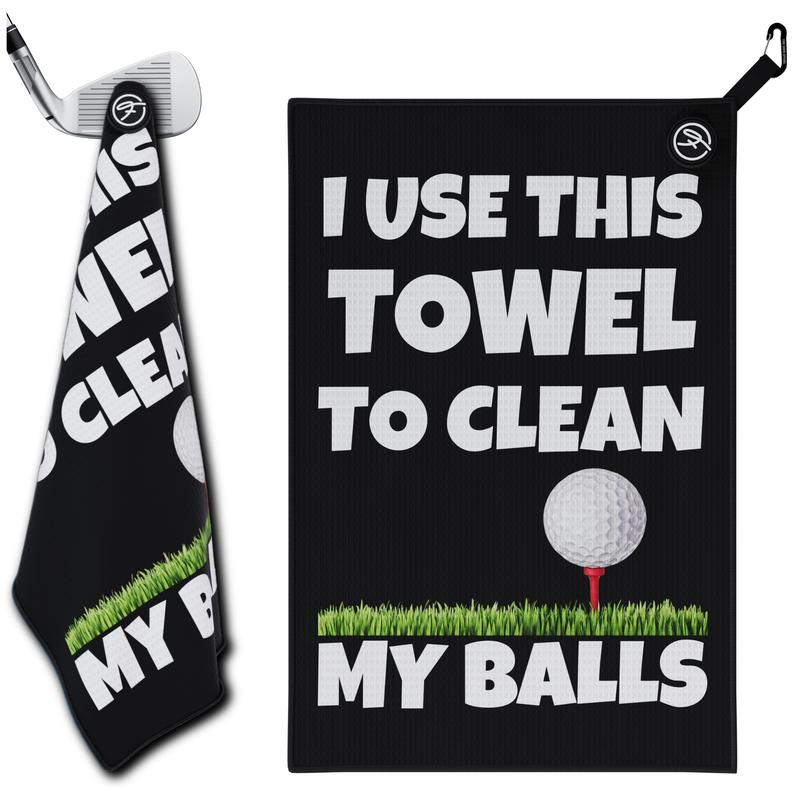 Fore Show I Use This Towel To Clean My Balls Magnetic Golf Towel Waffle Microfiber with Magnet for Golf Bags, Carts & Clubs - 24” x 16” Magnetic Golf Towel for Men Cool Golf Accessory Golf Towel Magnet