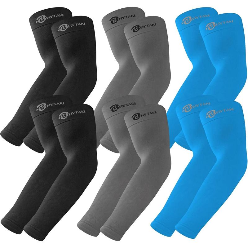 6 Pairs UV Sun Protection Arm Sleeves, UPF 50 Sports Cooling Arm Compression Sleeves for Men Women Teenager