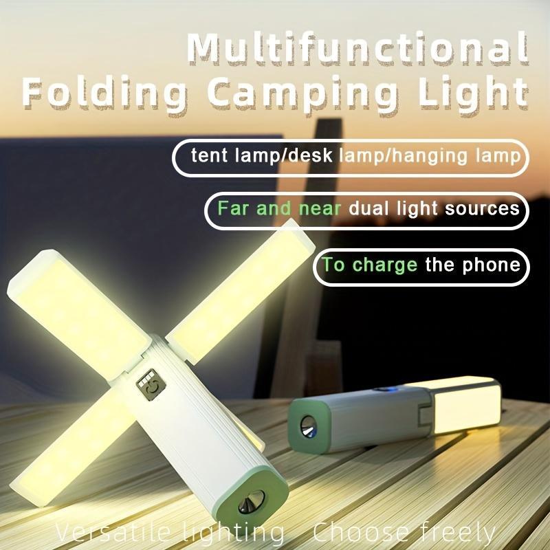 Multifunctional Foldable Camping Light, 1 Count USB Rechargeable LED Tent Light, Outdoor Tent Light For Camping, Emergency Flashlight