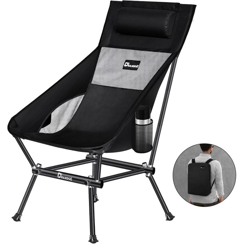 A Camping Chair, Patented for Invention, Backpack, Compact Portable Folding Chair, Outdoor Camp, Lawn, Beach High Back Chair with Side Pocket, Lightweight Hiking Chair WB-ZZ (Coffee 2 Pack)