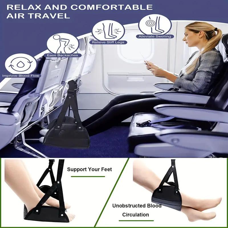 Airplane Foot Hammock, Summer Portable Footrest Leg Lifting Pedal, Aircraft Travel Accessories, Portable Airplane Hammock for Travel