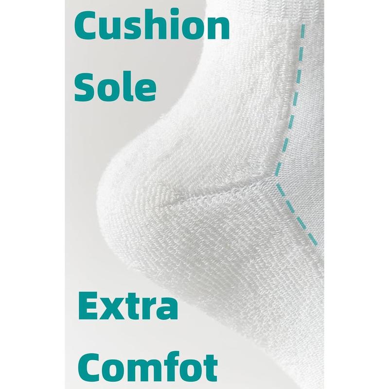 Cushion Crew Socks for Women Cotton Running Hiking Athletic Long Socks for Women 5 Pairs