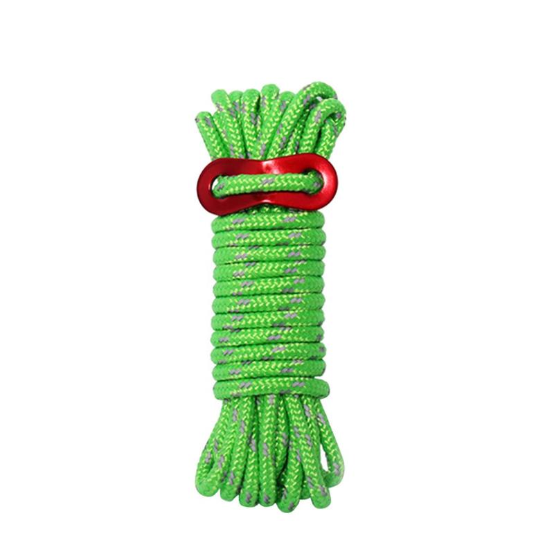 Outdoor Tent Rope, Reflective Thickened Camping Tent Rope Braided Rope, Wind Rope with Adjustment Buckle for Solo Camping, Bikepacking, Glamping