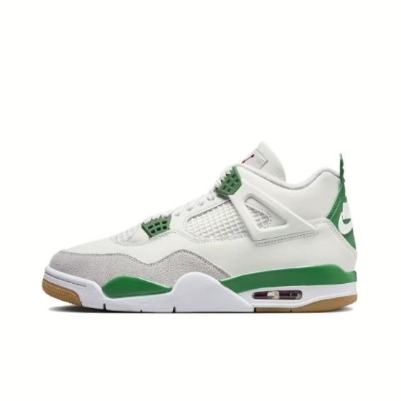 Hot selling Jordan 4 white greenretro fashion high top cushionedsports basketball shoes winter HotSale sneakers  addict