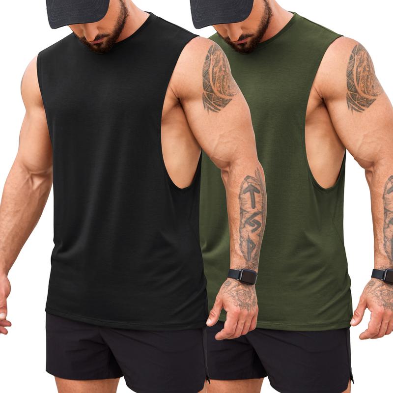 COOFANDY Men Workout Tank Top 2 Pack Gym Bodybuilding Sleeveless Muscle T Shirts